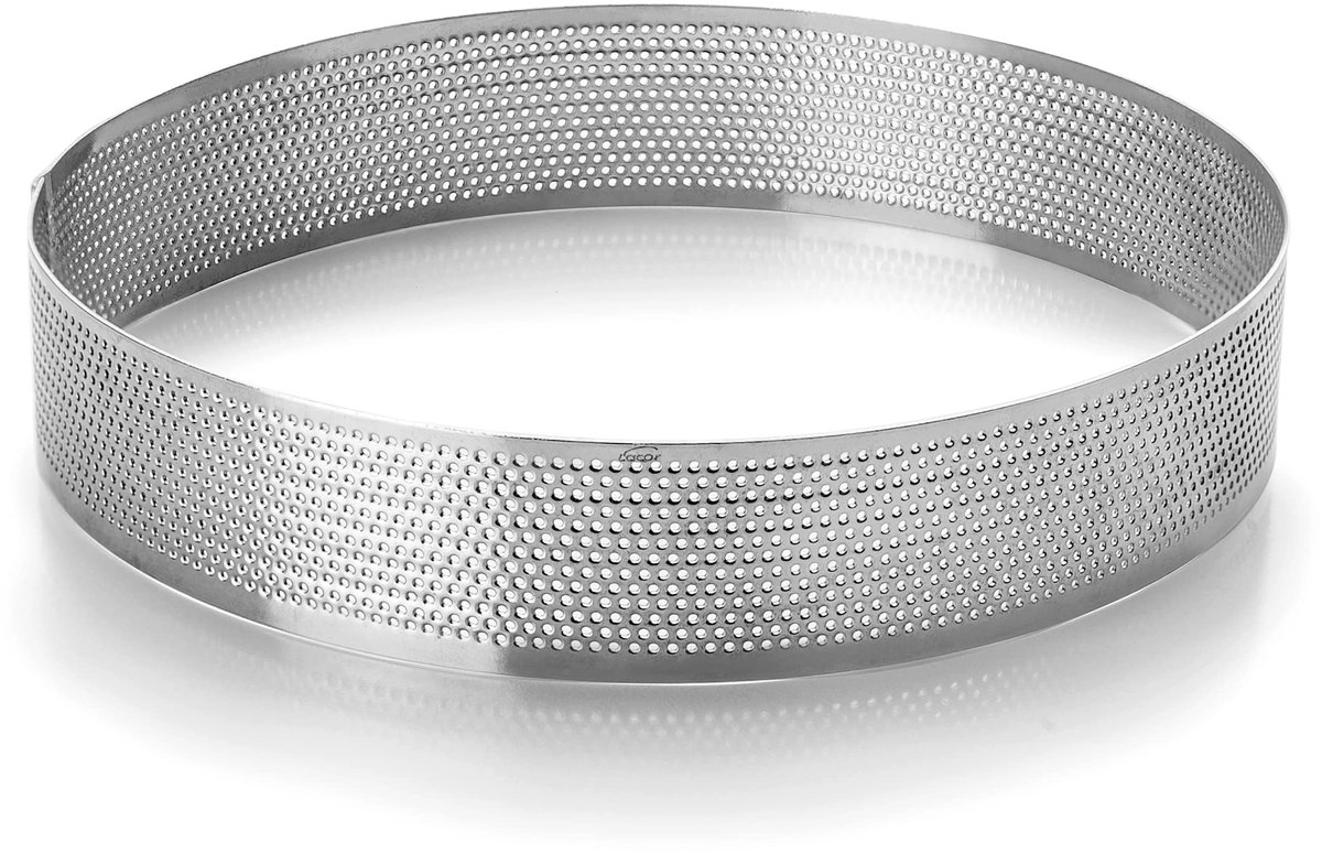 Ibenzoa® Roestvrijstalen geperforeerde taartvorm voor perfecte baktresultaten, 24 cm diameter, grijs