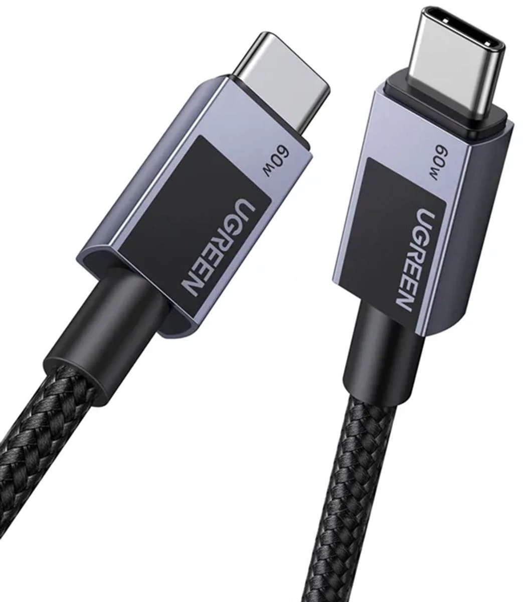 Ugreen L524 Usb-C Naar Usb-C-Kabel, 60 W, Pd, 0,5 M (Grijs)