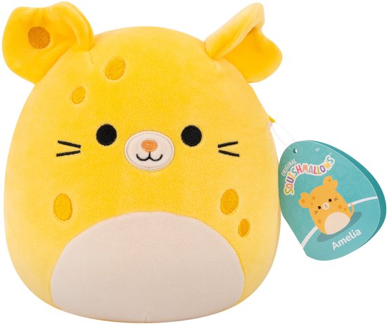 Squishmallows - Little Plush 19cm Amelia - Yellow Cheese Mouse W/Light Yellow Belly
