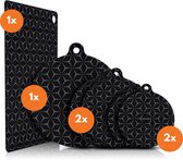 Louvera Inductie Beschermer Set – Hittebestendig tot 280 ºC – Panbeschermers - Afdekplaat voor Kookplaat - Inductie Mat Voor Elk Formaat - 6 stuks – Inductie mat – Onderzetter - Incl. E-book - Geschikt voor Booster Functie - Grijs