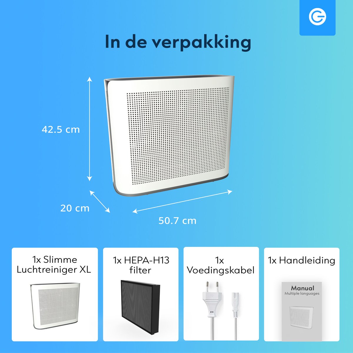 Luchtreiniger XL met App - 360 m3 - Air Purifier - Luchtreinigers met HEPA Filter en Ionisator - Werkt tegen Huisstofmijt, Hooikoorts, Allergie - Silvergear — afbeelding 6