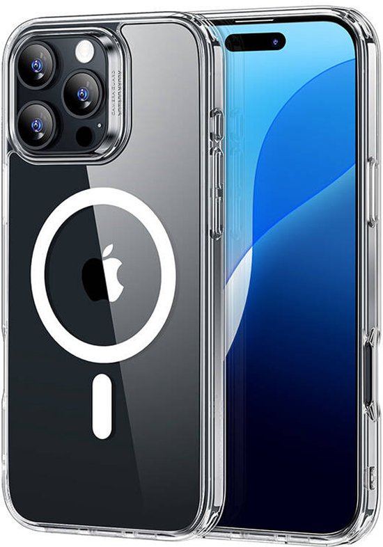 Étui HaloLock hybride Classic ESR adapté à Apple iPhone 16 Pro | Compatible avec MagSafe et HaloLock | Couverture arrière avec aimant | Transparent