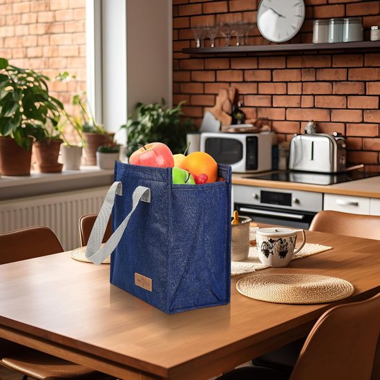 Koeltassen - 22 x 13 x 25 cm - Geïsoleerde lunchtas - Lsolatie - Handvat riem - Koeltas - Herbruikbare - Lunchtas - Lunch bag - Geïsoleerde koeltas - Picknicktas - Geschikt voor werk, kantoor, reizen - Blauw van Merkloos — afbeelding 4
