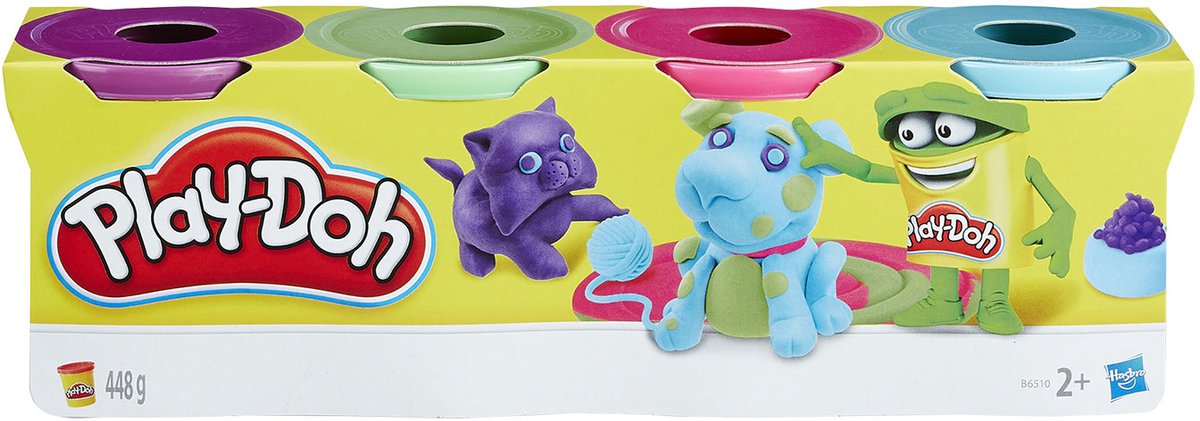 Play-Doh 4-pack Levendige kleuren - Potjes 85 gram - Boetseerklei — afbeelding 15