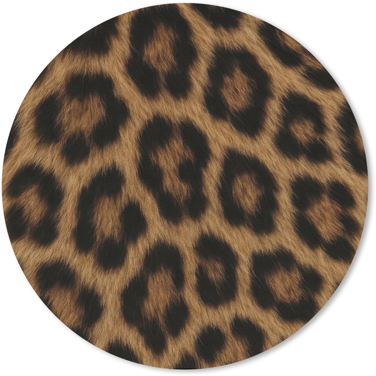 Muismat rond 30x30 cm - Mousepad Pantervacht - Realistisch - Bruin - Ronde muismatten