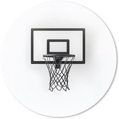 Muismat rond 40x40 cm - Mousepad Basketbalbord - Minimalistisch - Zwart - Ronde muismatten