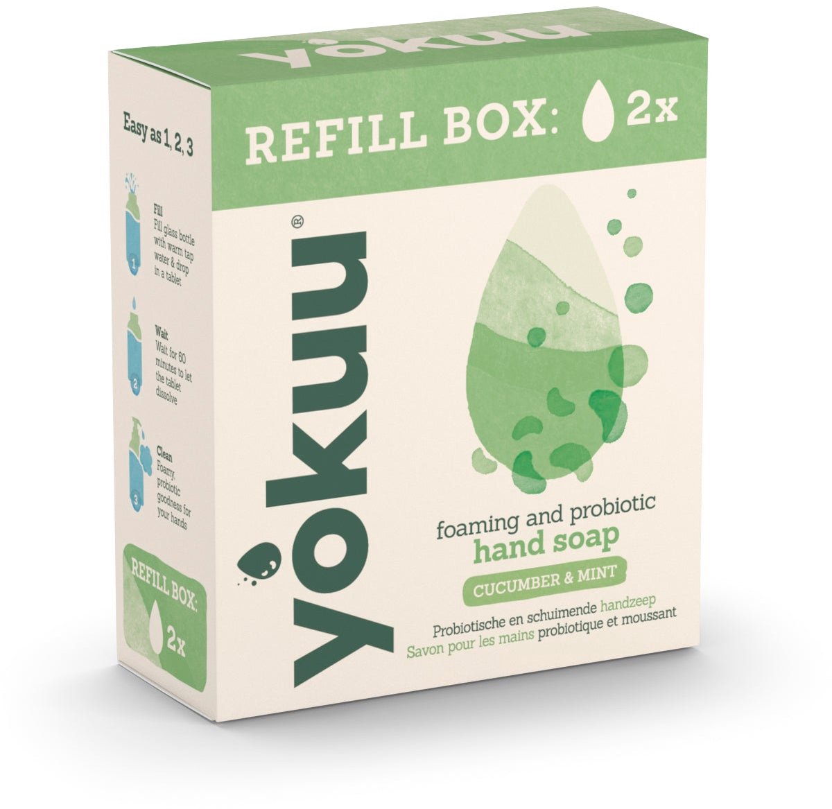 Yokuu Handzeep cucumber & mint refill 2 Stuks