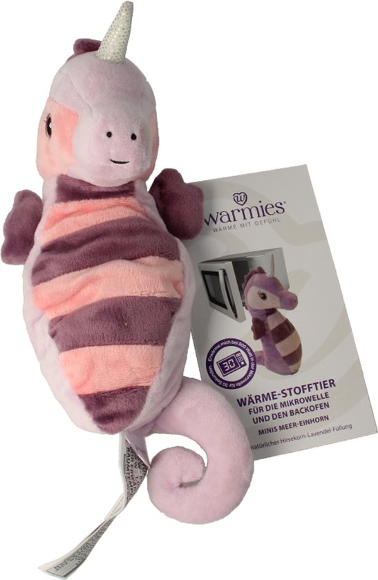 Warmies Magnetronknuffel - warmteknuffel MINIS Zee-eenhoorn - opwarmknuffel voor oven of magnetron