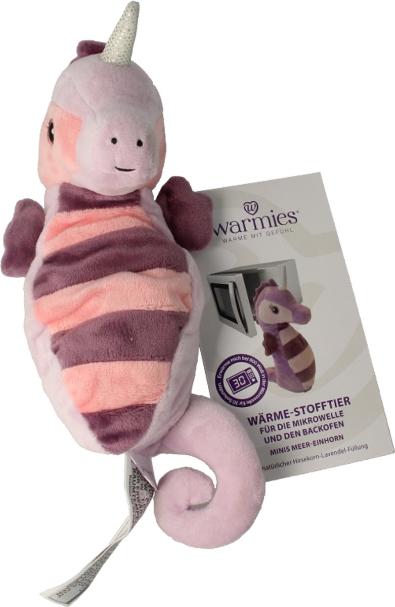 Warmies Magnetronknuffel - warmteknuffel MINIS Zee-eenhoorn - opwarmknuffel voor oven of magnetron