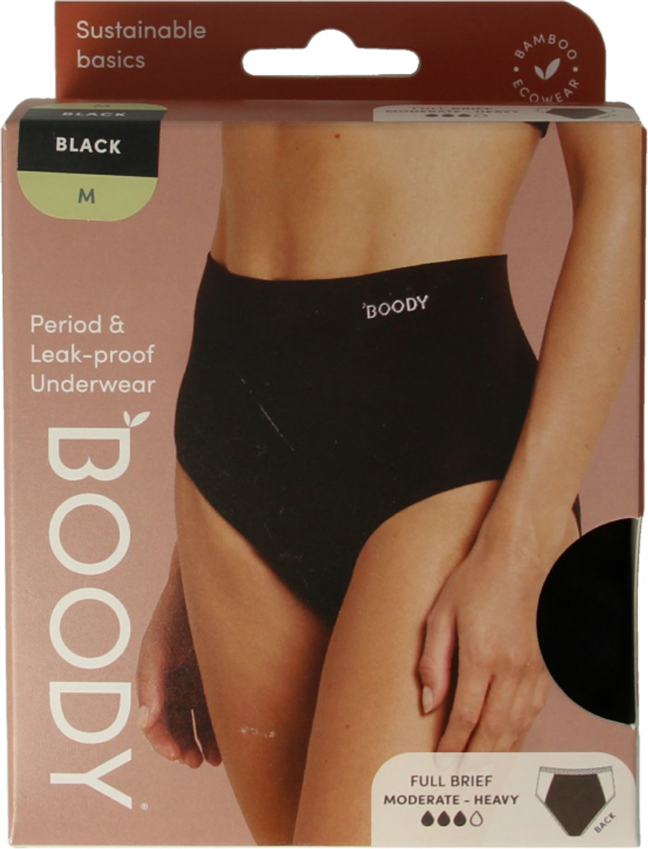 Boody Menstruatieondergoed tailleslip zwart normaal/hevi 1 Stuks