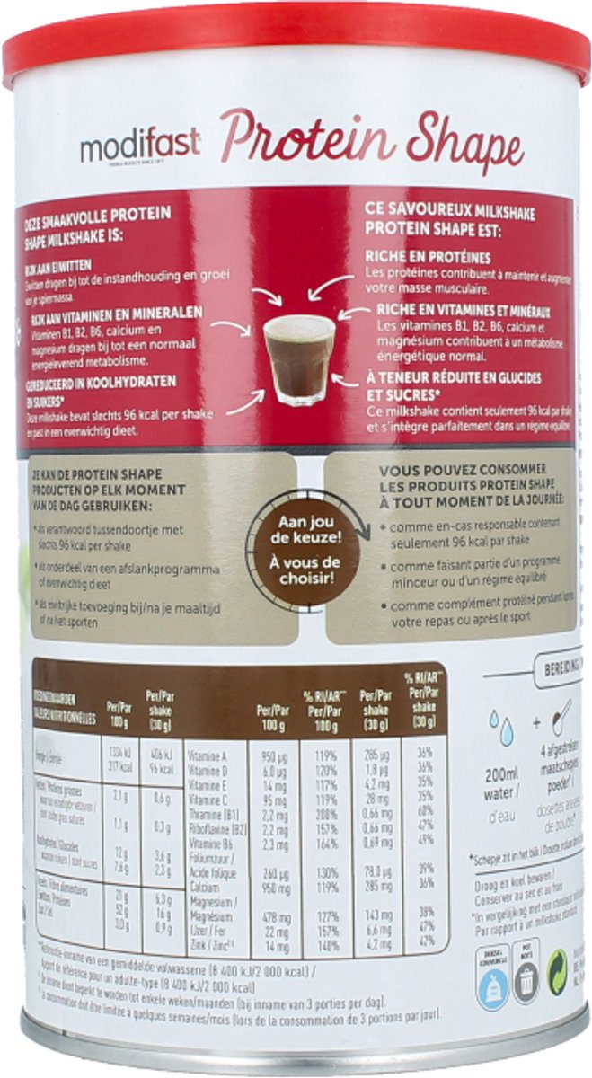 Modifast Protein Shape - Milkshake - Chocolade - 420 g van Modifast Protein Shape — afbeelding 4