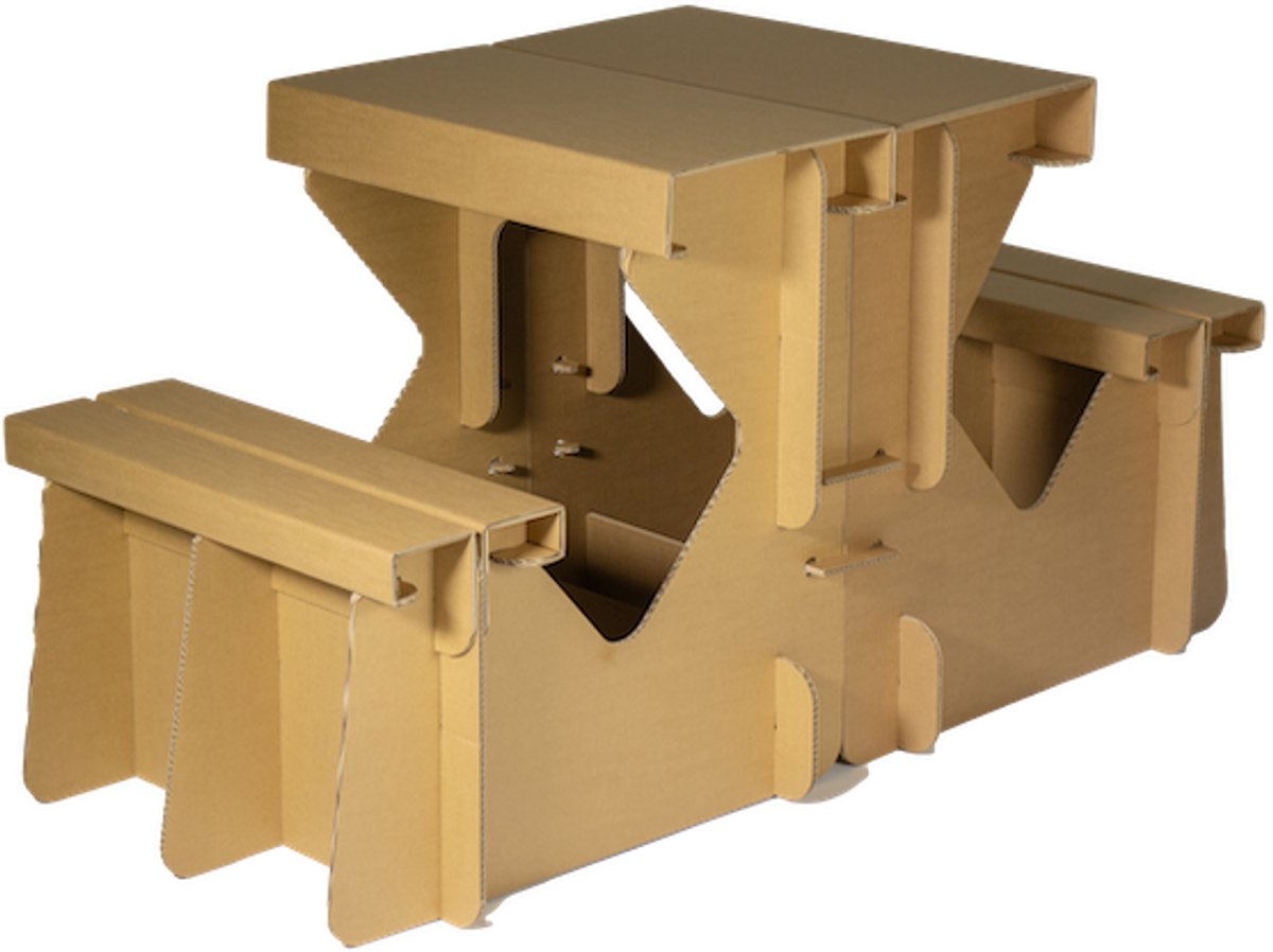Kartonnen kinder picknicktafel - 62 x 120 x 142 cm - Kartent