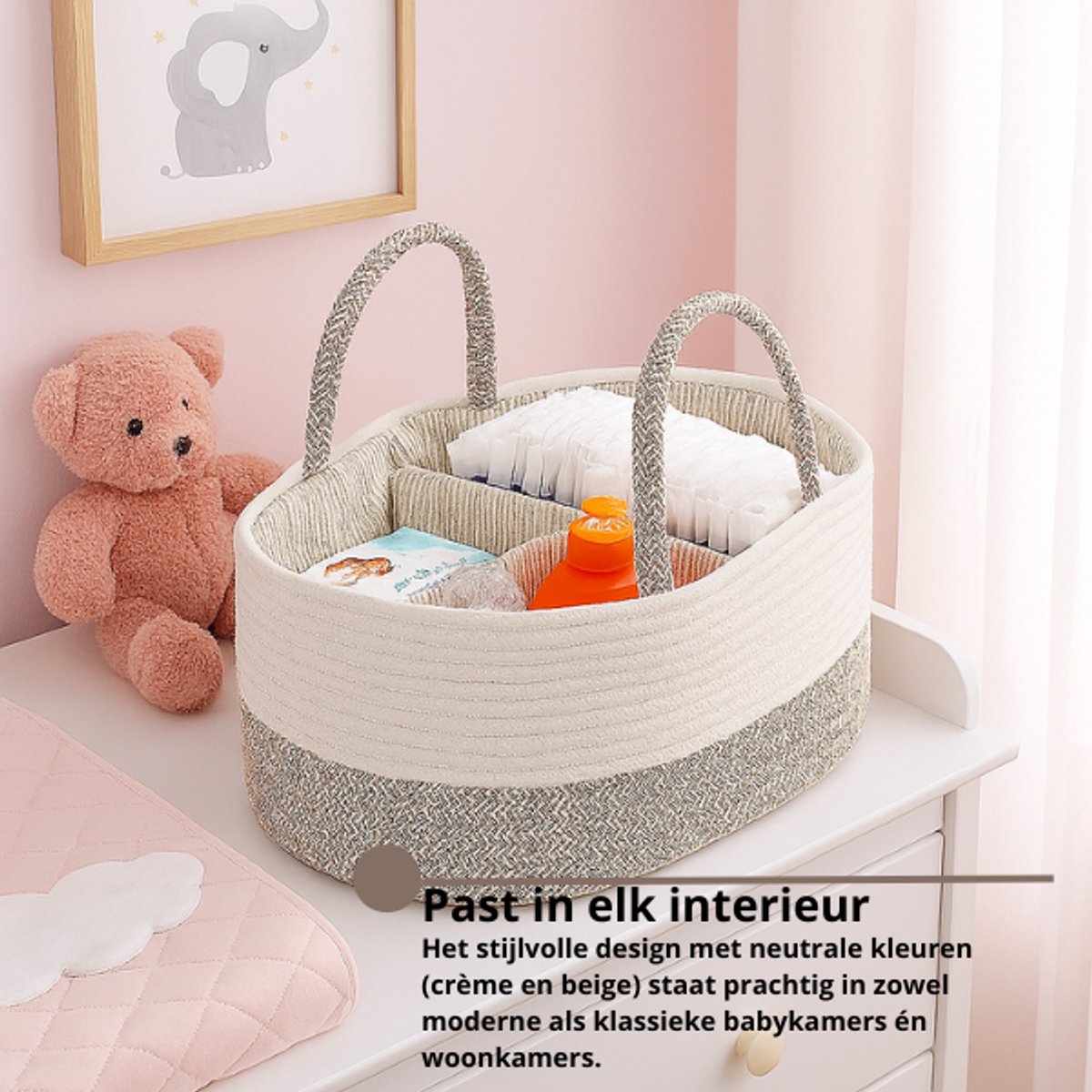 Luier Organizer, Opbergtas van Ribfluweel, Babykamer Mand