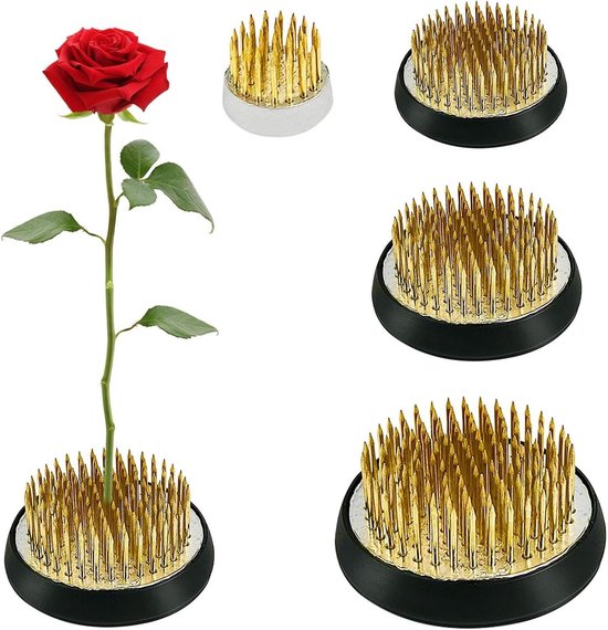 PATIKIL 2.8 Blume Frösche Ikebana Kenzan Blume Blumenarrangeur Werkzeug Messing Blumen Frosch Pin Halter für Vase Blume Gesteck Gold Ton