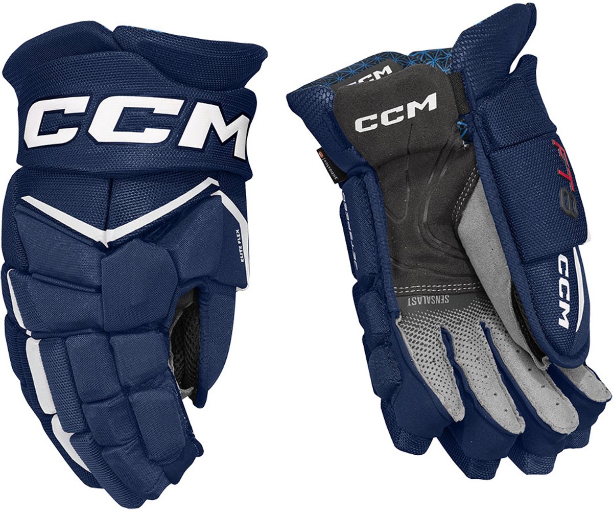 CCM - Jetspeed Ft8 Ijshockeyhandschoenen - Senior - Navy/wit - 14