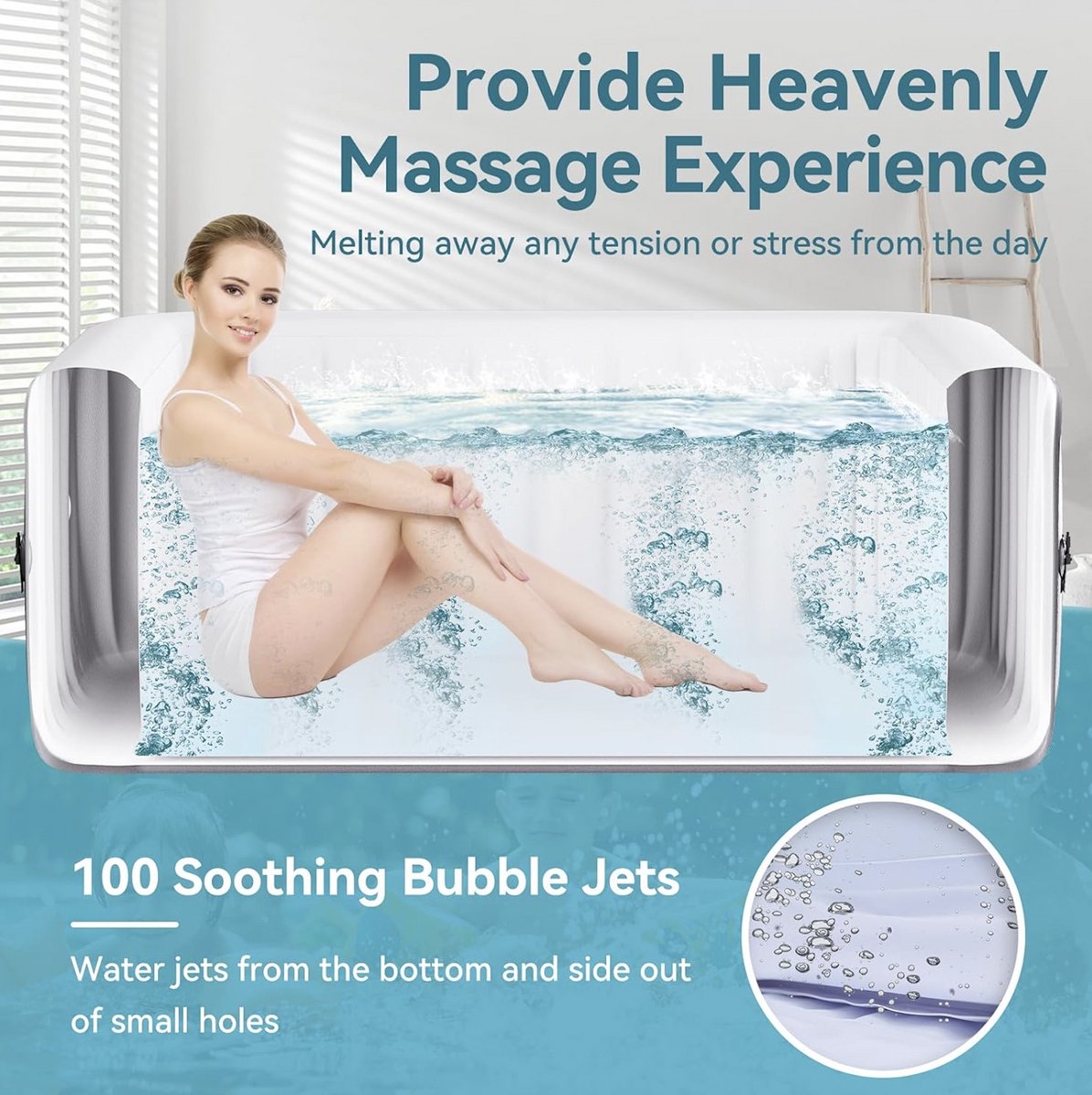 Opblaasbare Hot Tub voor 2 Personen - 660L Bubbelbad met 100 - afbeelding 2