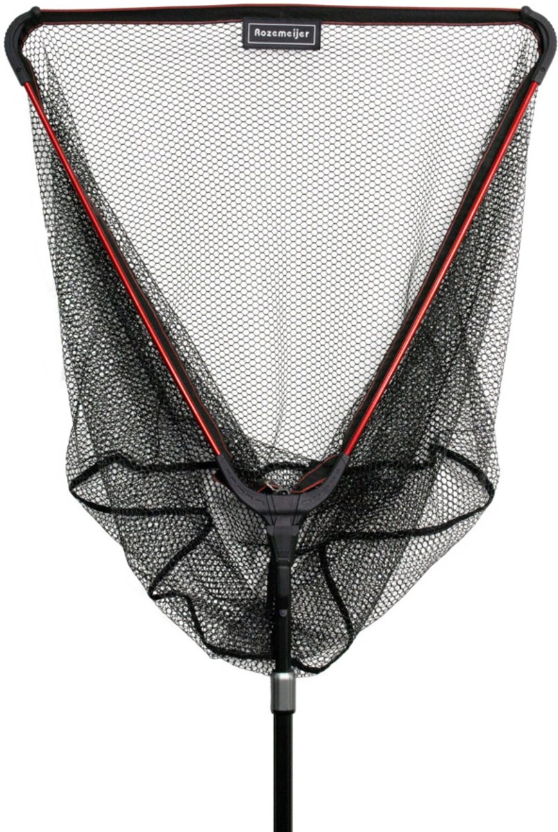 Rozemeijer - Easy Folding Landingnet - Rubber Schepnet 70 x 60 cm - Telescopische Steel 240 cm