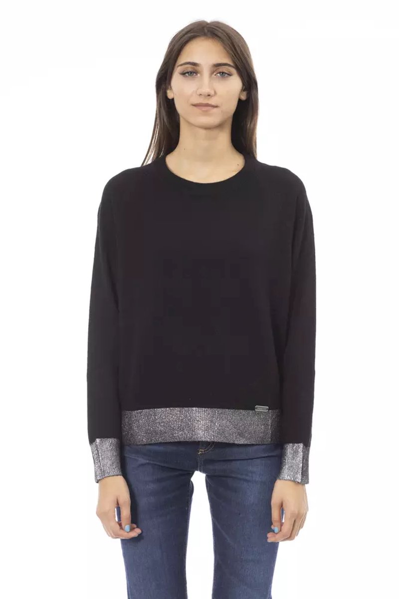 Luxe Dames Trui 50% Wol Lange Mouwen Ronde Hals Comfortabele Pasvorm Elegant & Warm Hoogwaardige Materialen Zwart