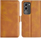 Étui portefeuille de Luxe MobyDefend pour Oppo A5 5G (fermeture latérale) - Marron clair - Étui pour téléphone portable - Compatible avec : Oppo A5 5G