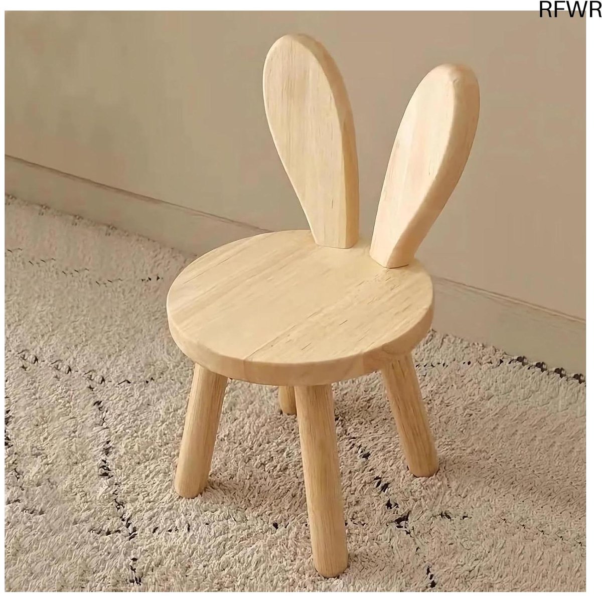 RFWR® Houten kinderstoel met konijnenoren voor kinderen vanaf 1 jaar - Ergonomisch, veilig en veelzijdig