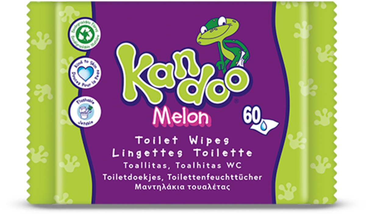 Goedkoopste 6x Kandoo Vochtige Toiletdoekjes Melon 60 stuks