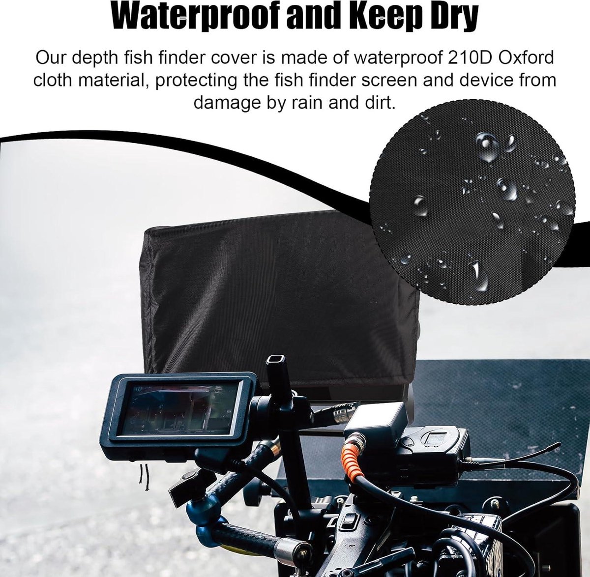 Allecto Plus - Waterdichte Fishfinder Hoes 3048cm - Dieptebeschermhoes met Trekkoord - Zilvercoating - Bescherming Scherm en Apparaat