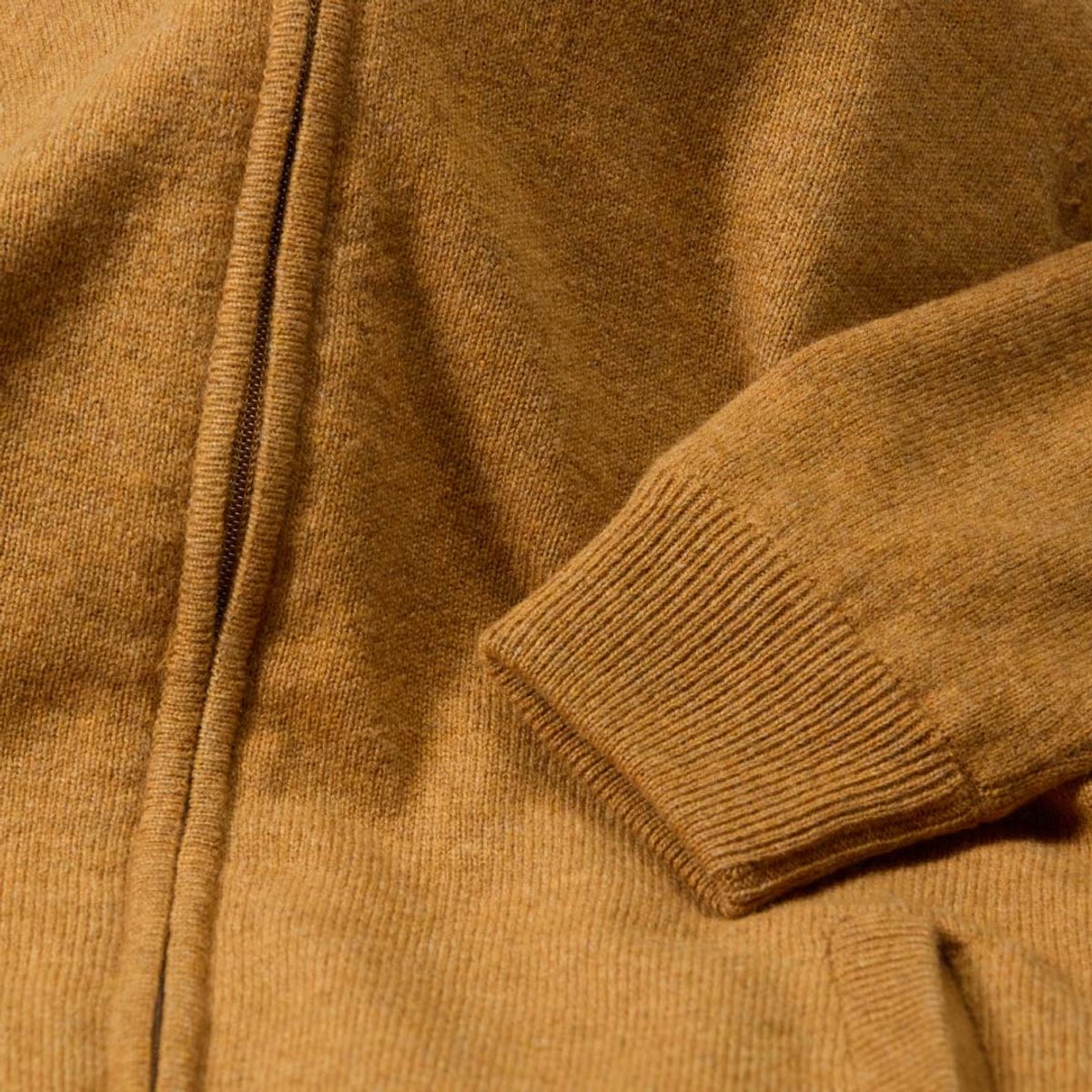 Osborne Knitwear Windstopper cardigan met rits - Dames - Lamswol - Gazelle - Zwarte voering - XL