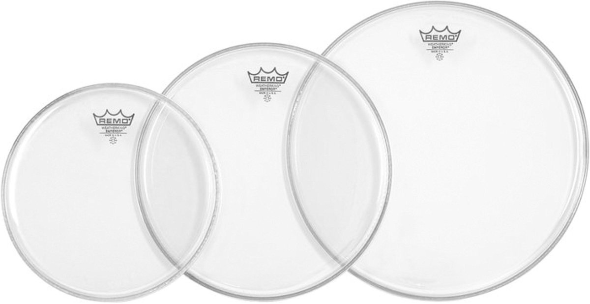 Remo velSet Emperor, Clear, Rock: 10",12",16" - Drumvellen set