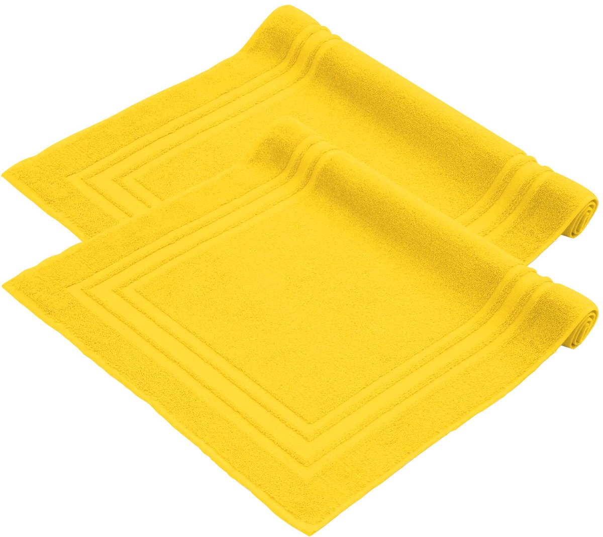 Komfortec Badmat Set - 2 stuks - 50x70 cm - Handdoek Dikte - Hotelkwaliteit - 100% Katoen - Zachte en Absorberende Douchemat/Handdoek - Geel