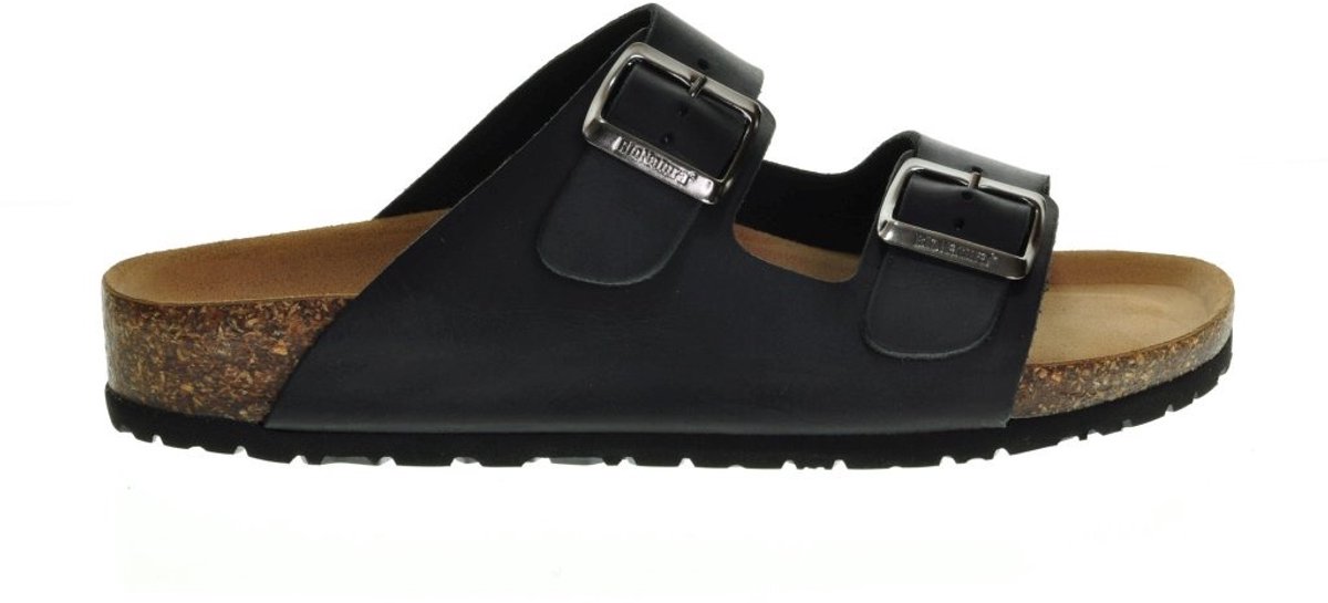 Slippers Zwart Leder Tweeband Bionatura maat 40