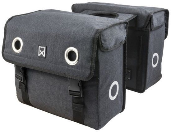 Willex Dubbele Fietstas - Canvas - Reflectie - 30 liter - Universele Bevestiging -Zwart van Willex — afbeelding 4