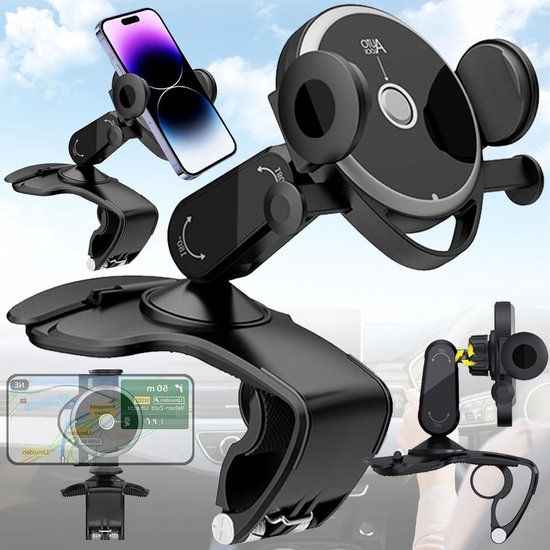 Autotelefoonhouder voor Ford Fiesta 2009 2010 2011 2012 2013 2014-2023, Stabiele Telefoonhouder voor Auto, Verstelbare Auto Mobiele Telefoon Cradle 360° Rotatie Vent Dashboard Stand,C Red