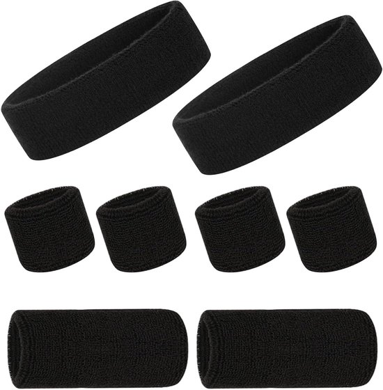 8 stuks zweetbanden, polsbanden, elastische zweetband, fitness 8 stuks zweetbanden, polsbanden, elastische zweetband, fitness