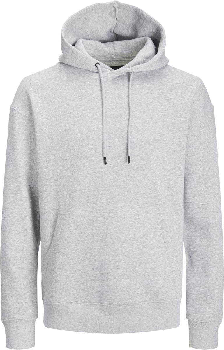 JACK & JONES Star basic sweat hood regular fit - heren hoodie katoenmengsel met capuchon - lichtgrijs melange
