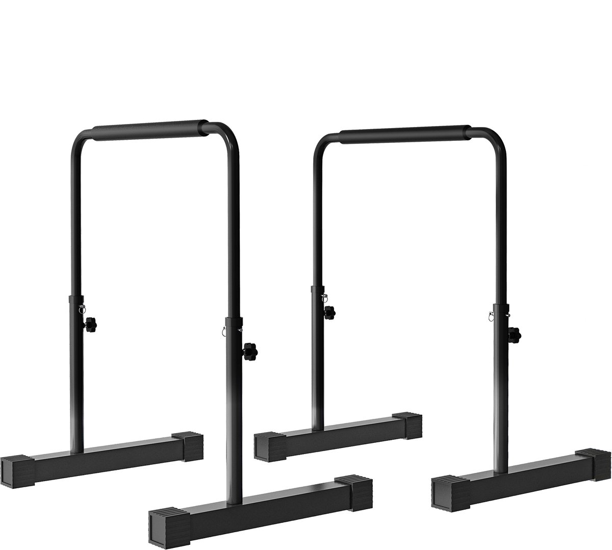 SPORTNOW dipstation – staal – 70L x 50B x 80-100H cm – zwart