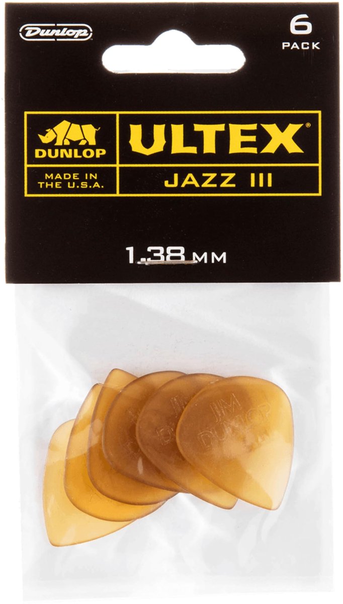 Dunlop Ultex Jazz III Pick goud 6er- Set - Plectrum set