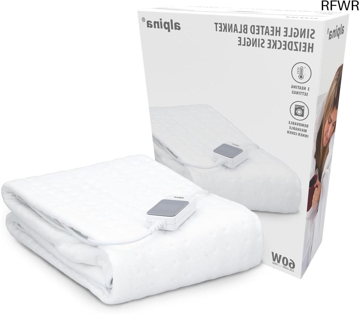 RFWR® Elektrische Warmtedeken 1 Persoons - Wasbare en Instelbare Deken 80x150 cm