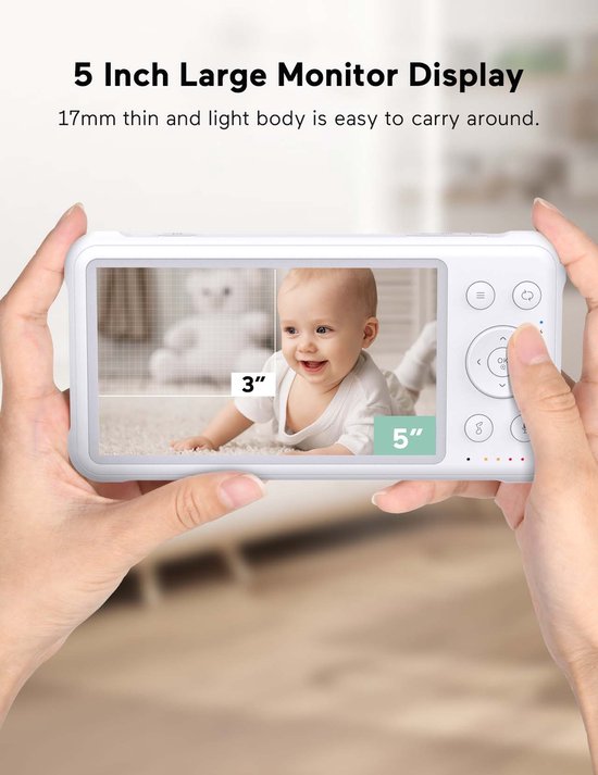 momcozy Babyphone avec caméra Écran de 5 Pouces HD 1080P Babyphone sans