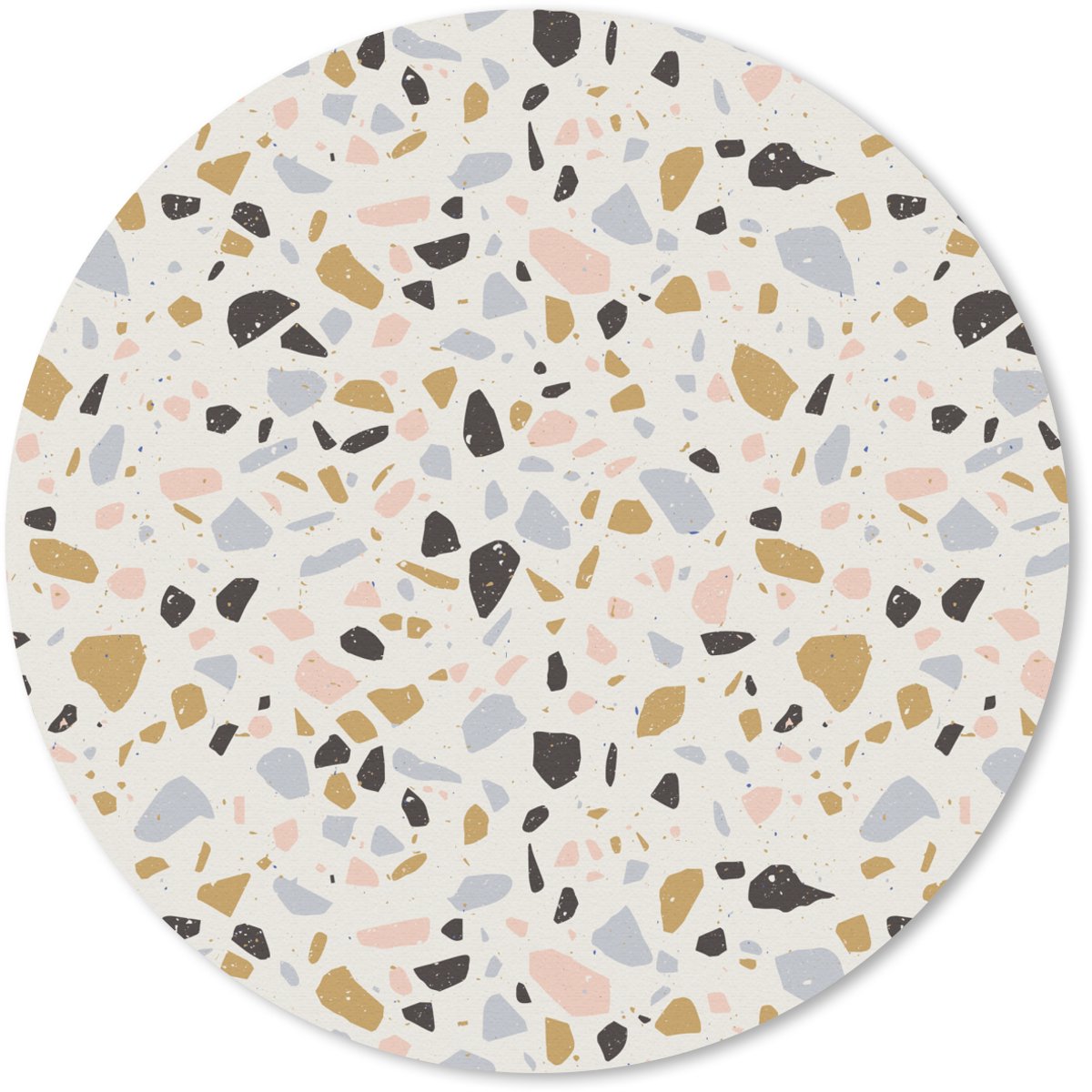 Muismat rond 30x30 cm - Mousepad Terrazzo - Patroon - Neutraal - Zacht - Multi - Ronde muismatten