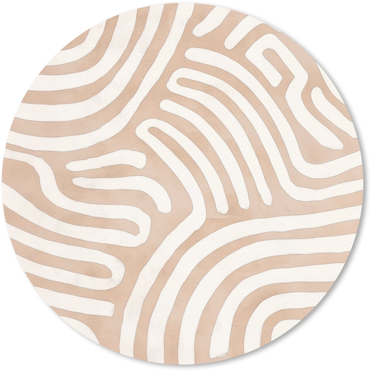 Muismat rond 30x30 cm - Mousepad Beige - Aardspatroon - Ronde muismatten