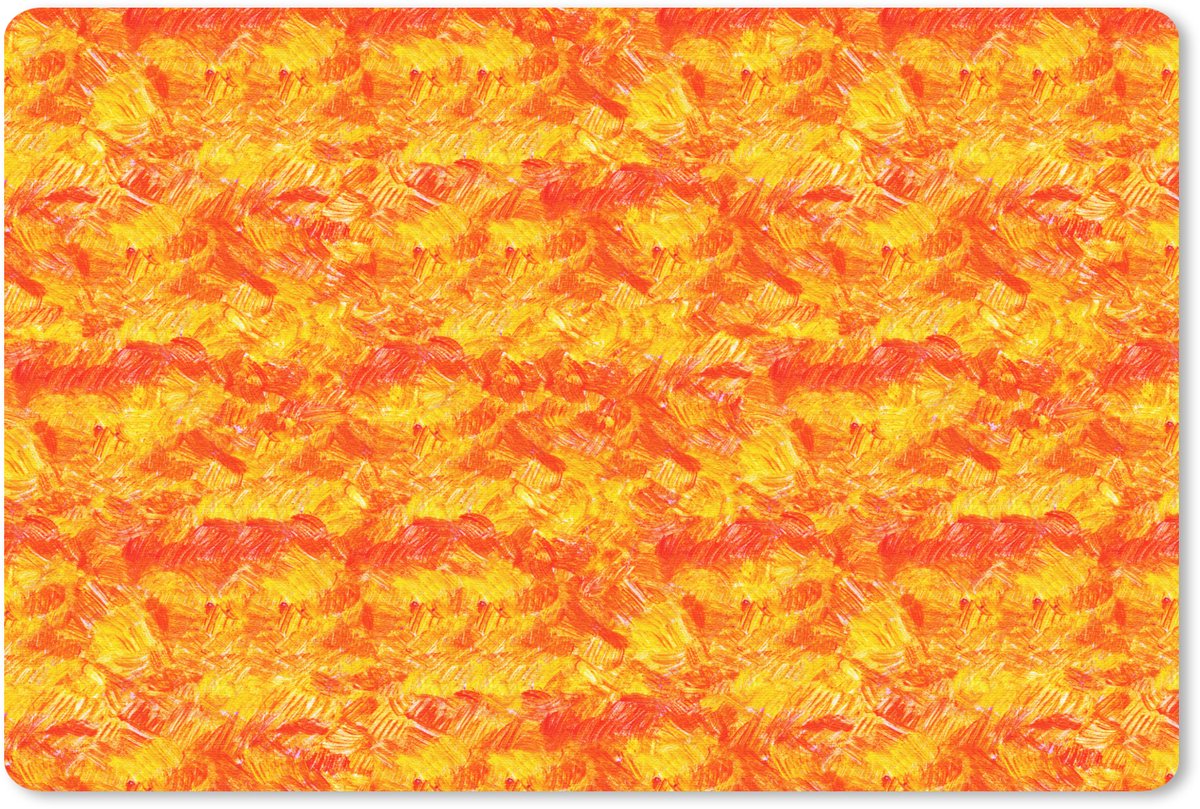 Muismat 27x18 cm - Mousepad Verf - Oranje - Geel - Muismatten