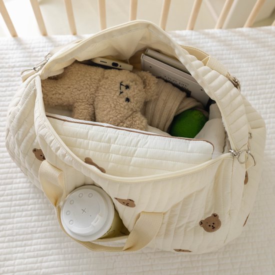 Luiertas - Grote capaciteit - Opbergtas - Draagbare babytas - Beige — afbeelding 3