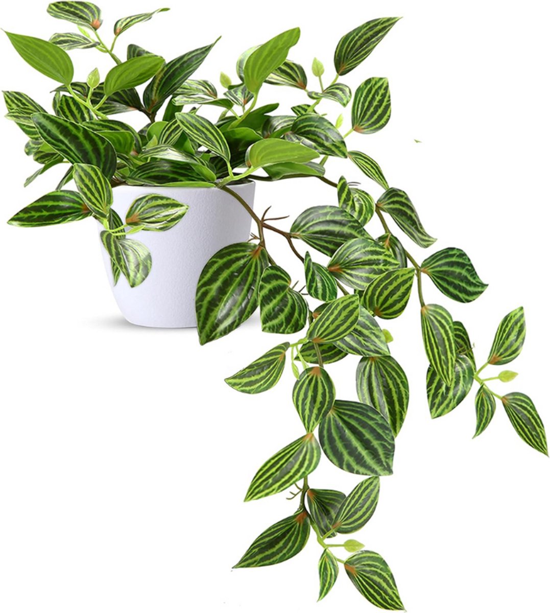 BOG Kunstplant 25 cm - Nepplant Voor Decoratie - Moderne Kunstplant Voor Woonkamer - Balkon - Slaapkamer - Badkamer - Tafel - Kamer Decoratie (1 Stuk) WIT