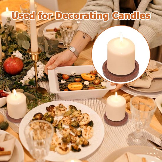 Houten adventskandelaar met 4 kaarsenschotels - 56 x 12 cm - Kerst kandelaar met geïntegreerd decoratief dienblad - Kaarsenhouder adventskrans tafel winter decoratie