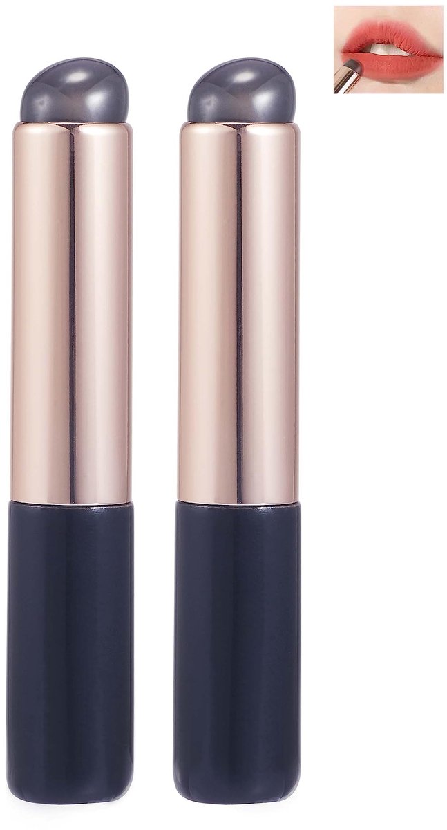 Premium siliconen make-upkwastenset - 2 zeer elastische make-upkwasten voor lippenstift, lipgloss, lippenstift en concealer