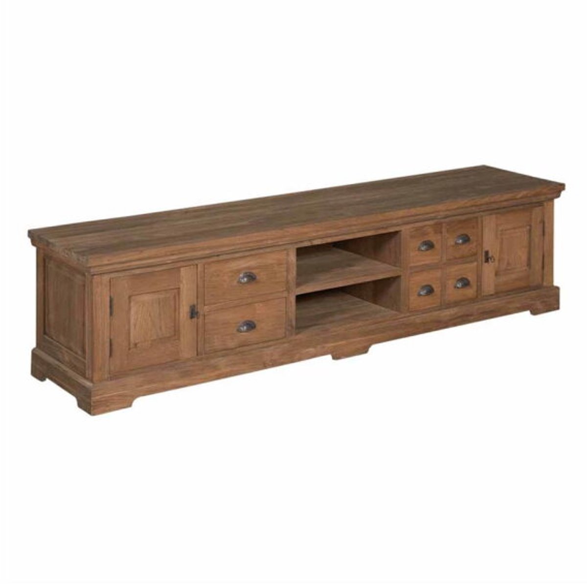 Tower Living Bologna TV meubel teakhout 220x45x54 cm - Naturel
