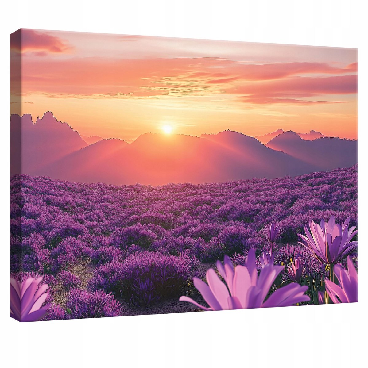 WALLARENA Canvas schilderij - 60x40 cm - afbeelding van bergen en natuur voor slaapkamer, woonkamer en keuken multikleurig