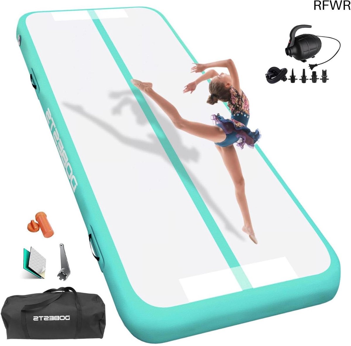RFWR® Opblaasbare Gymnastiek Mat voor Training - 10-20 cm Hoog, Ideaal voor Yoga, Gymnastiek en Fitness