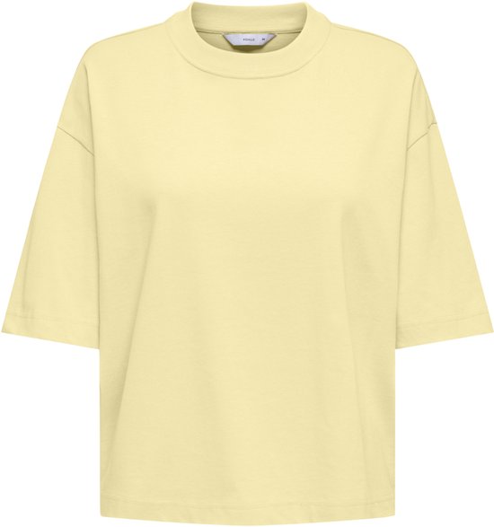 Only T-shirt Onllara S/s Boxy Tee Jrs 15370997 Pastel Yellow Dames Maat - L