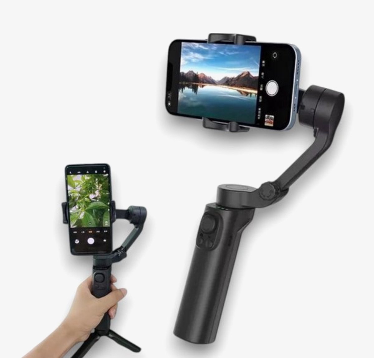 Lordani Luxe Smartphone stabilisator | Stabilizer voor Smartphones | Anti-shake stabilisatie | 3-assige Gimbal | Geschikt voor alle smartphones | 2200 MAH | Batterijduur 16 uur | Gezichtsherkenning | Zwart